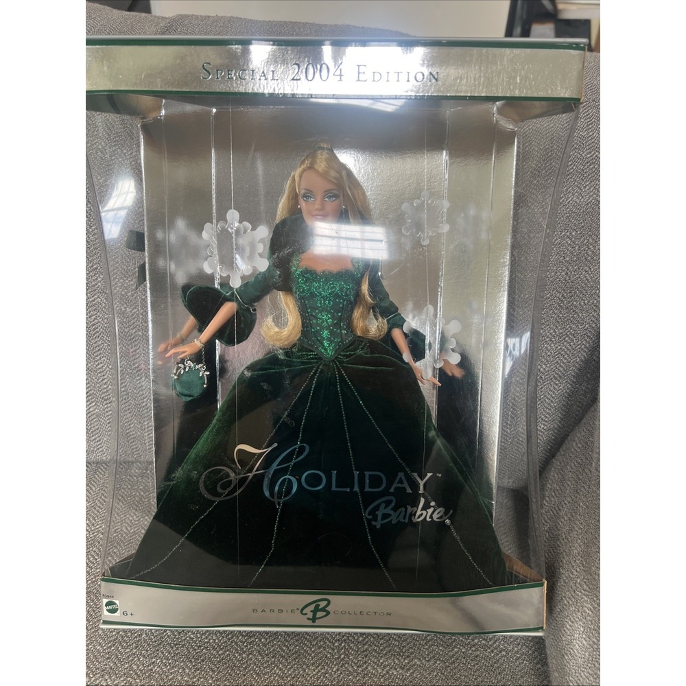 2004 Mattel Special Edition Holiday Barbie Doll Collector Blonde Green Dress - Picture 1 of 9